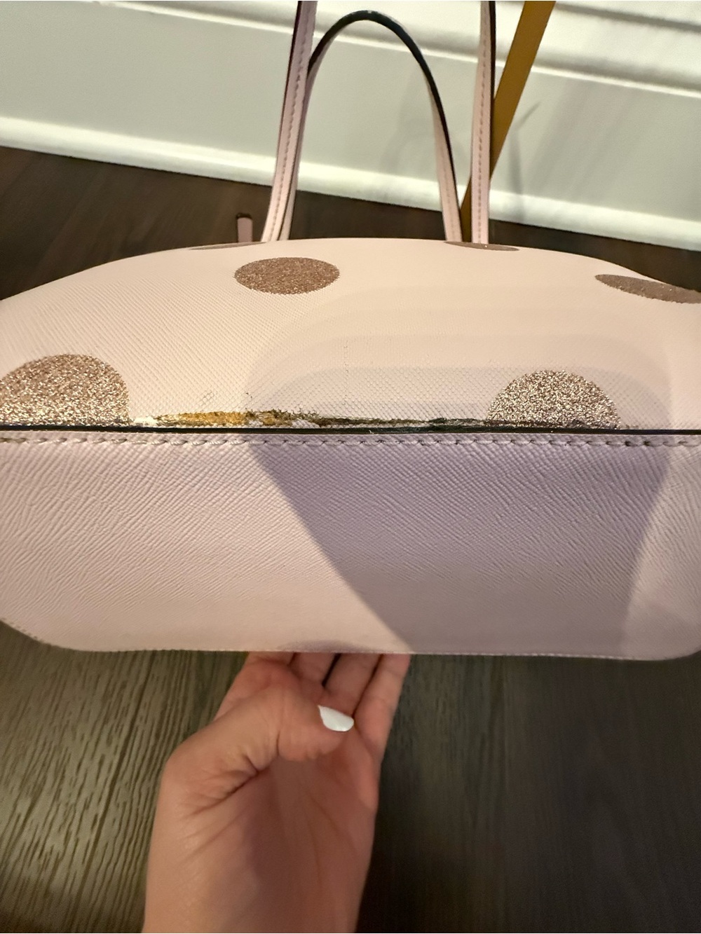 Kate Spade Haven Lane Hani “Plum Dawn” Glitter Polka Dot Tote ✨ - Picture 6 of 11